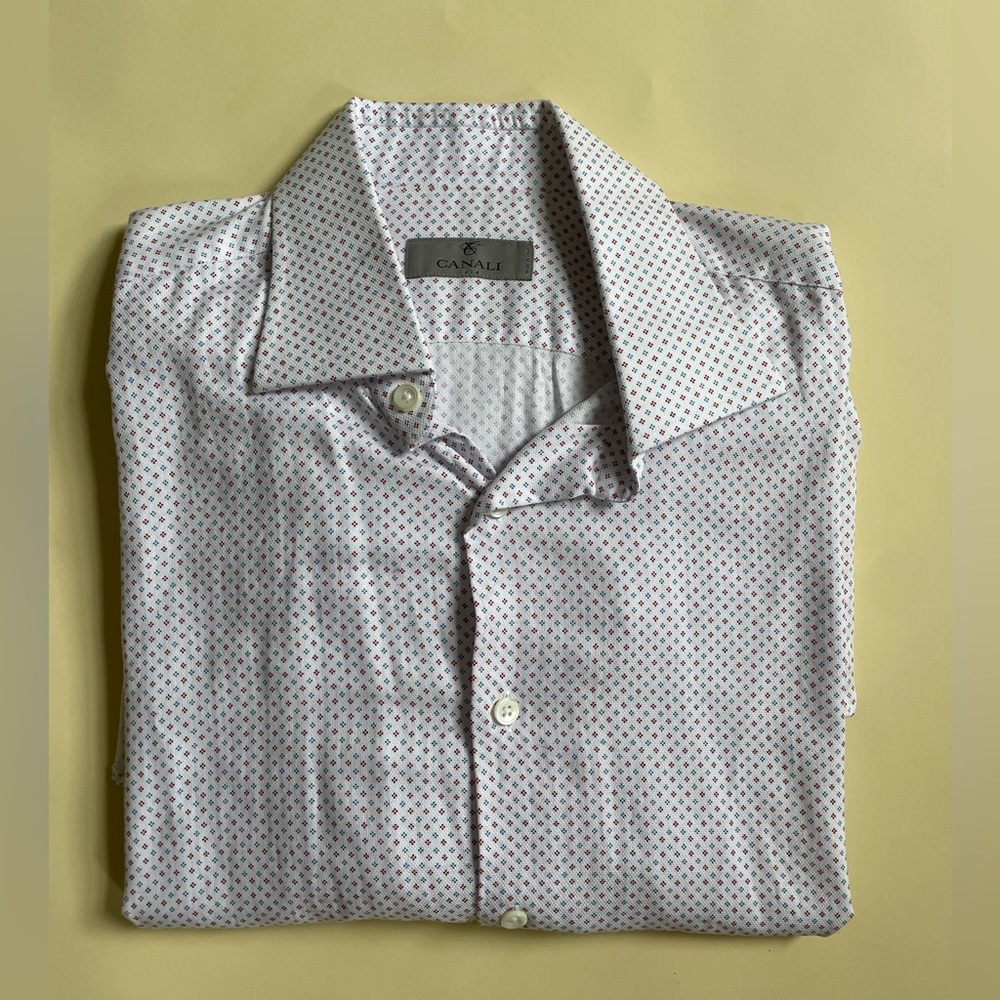 CANALI: Size 16, Long Sleeve Button Down